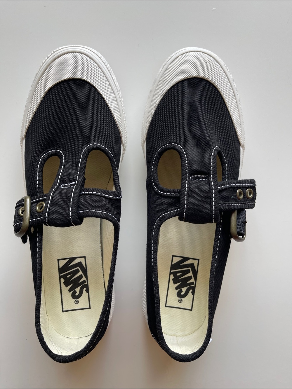 Vans Black and White Mary Jane Platform Sneakers - Picture 2 of 7
